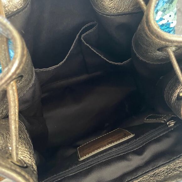 COACH Turquoise poppy sequin backpack limited edition 16916 - Picture 9 of 10